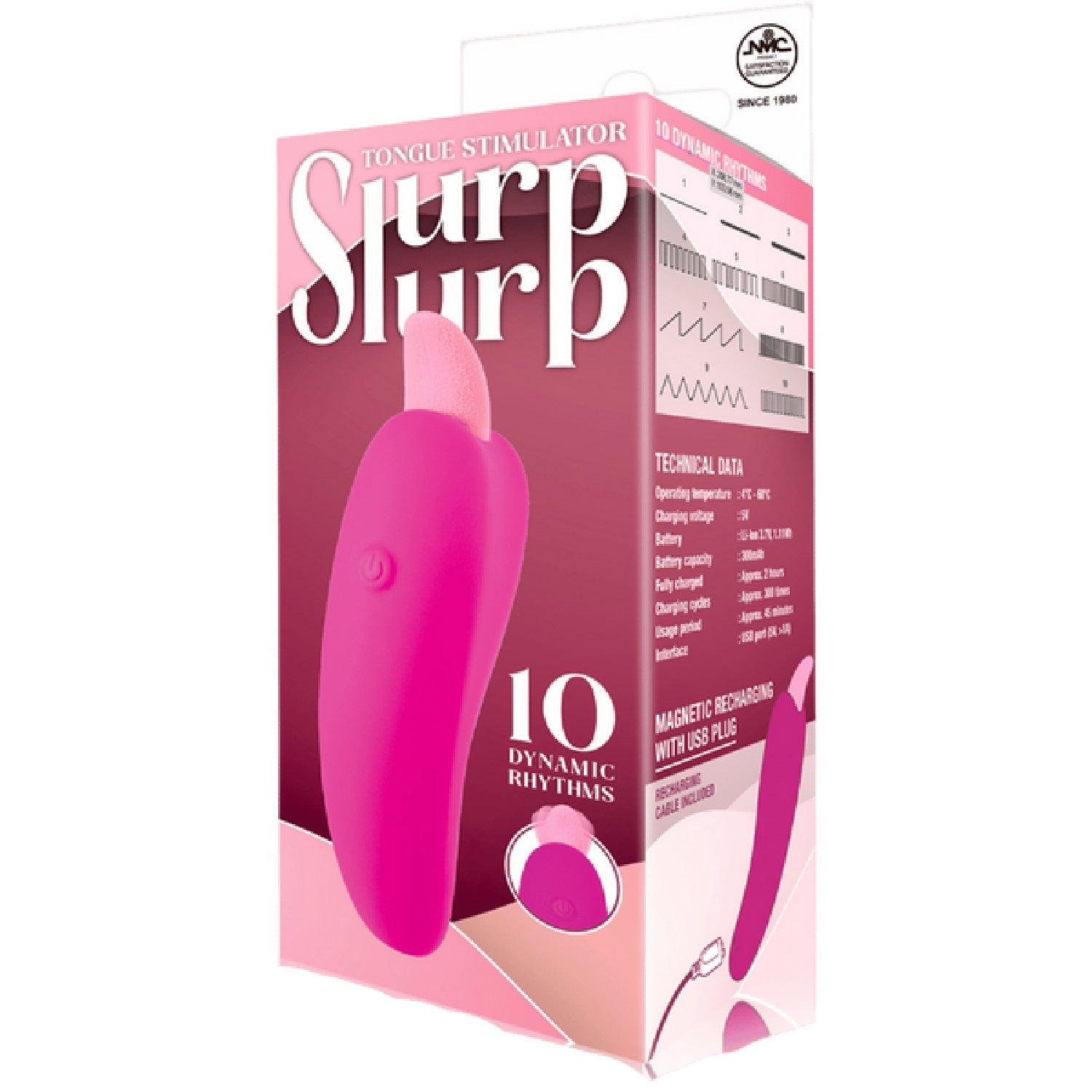 Slurp Slurp Tongue Stimulator – Magnetic Rechargeable 10 Rhythm Vibrator > Sex Toys For Ladies > Clitoral Vibrators and Stimulators