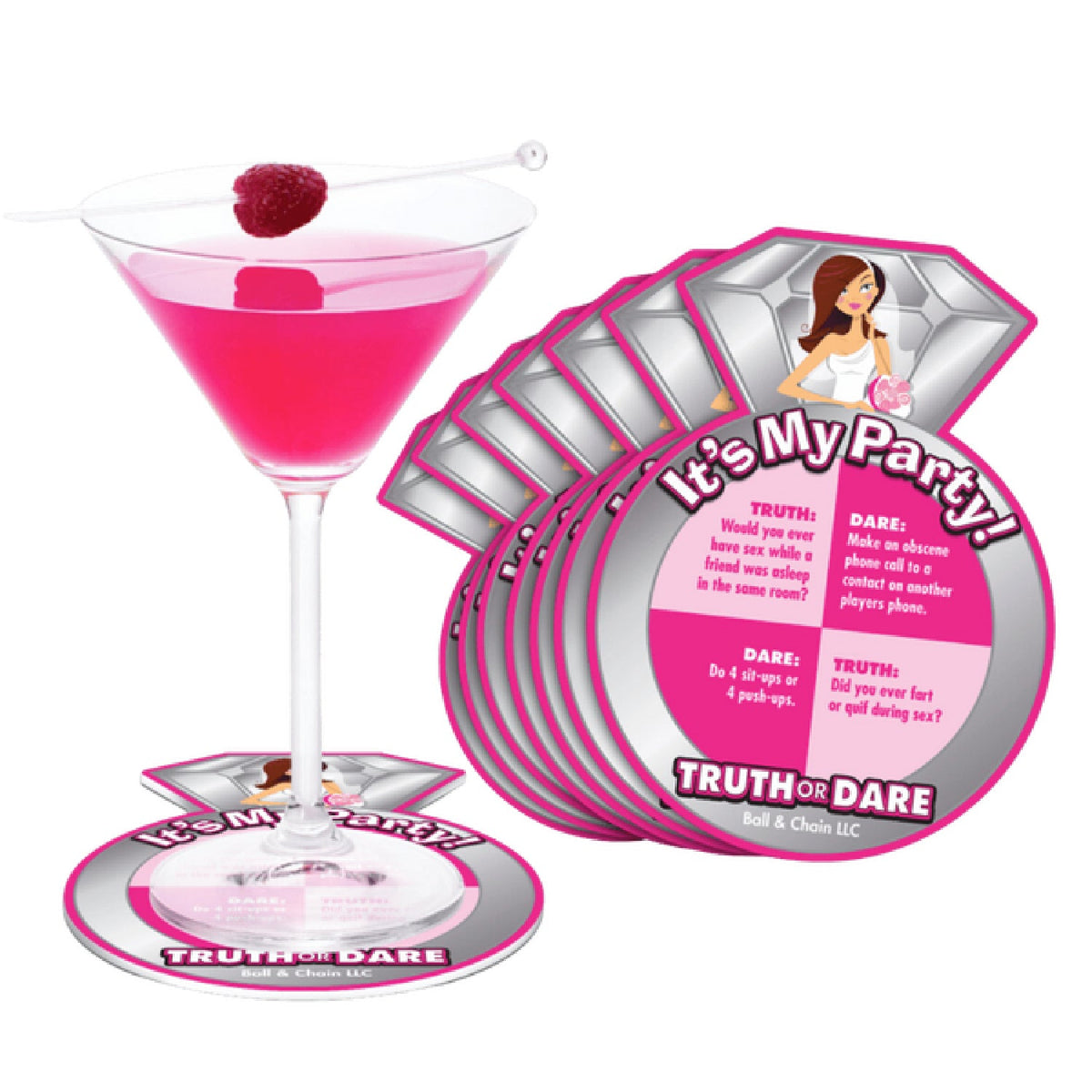 Bride to Be - Truth or Dare Game Coasters Set > Novelties > Bachelor & Bachelorette Items