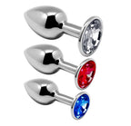 Alive Metal Plug Kit with Shiny Diamond Tips, Set of Three > Anal Range > Butt Plug Kits