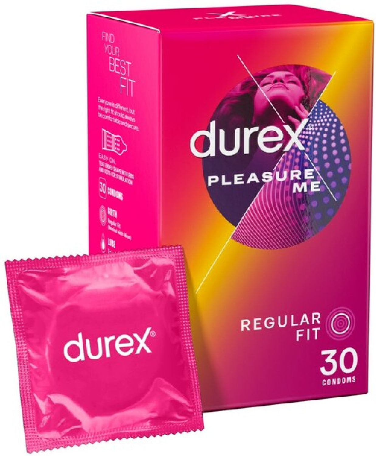 Durex Pleasure Me Ribbed and Dotted Condoms 30 Pack Textured Condom Pack > Essentials > Condoms
