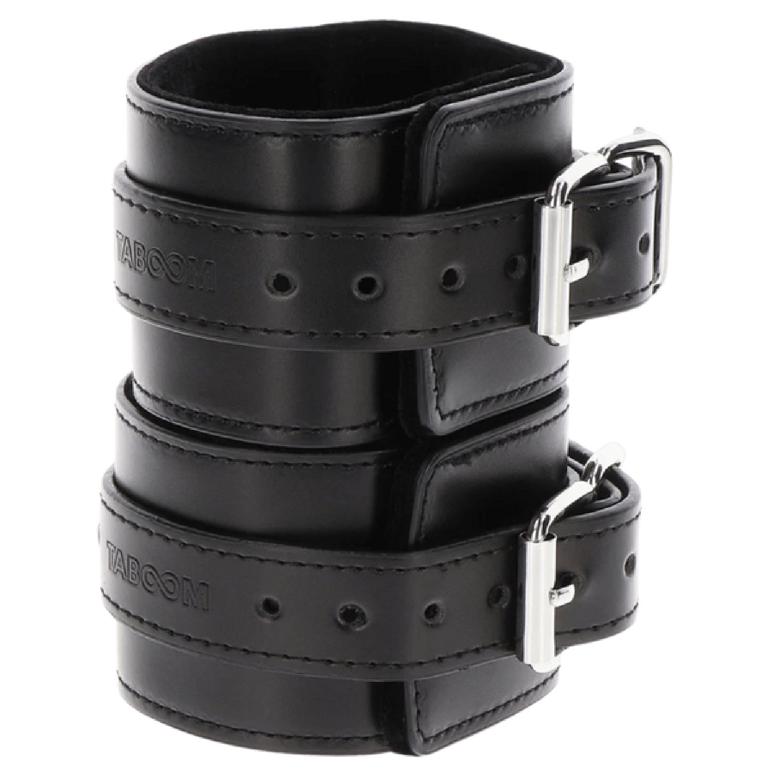 Taboom Wrist Cuffs – Adjustable Vegan Leather Bondage Wrist Cuffs with Velvet Lining Secondary image