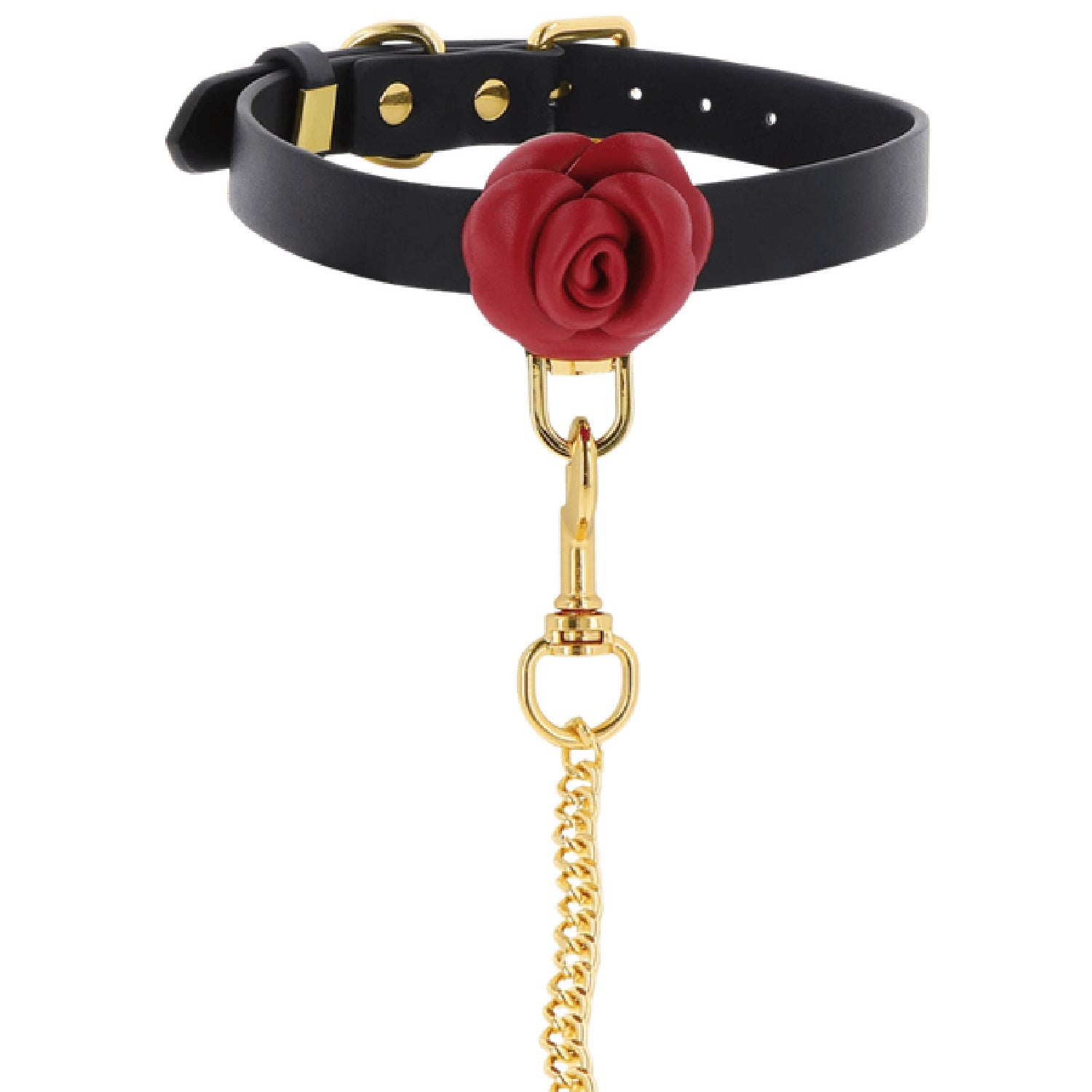 Taboom Wild Roses Collar and Leash – Faux Leather BDSM Accessories Secondary image