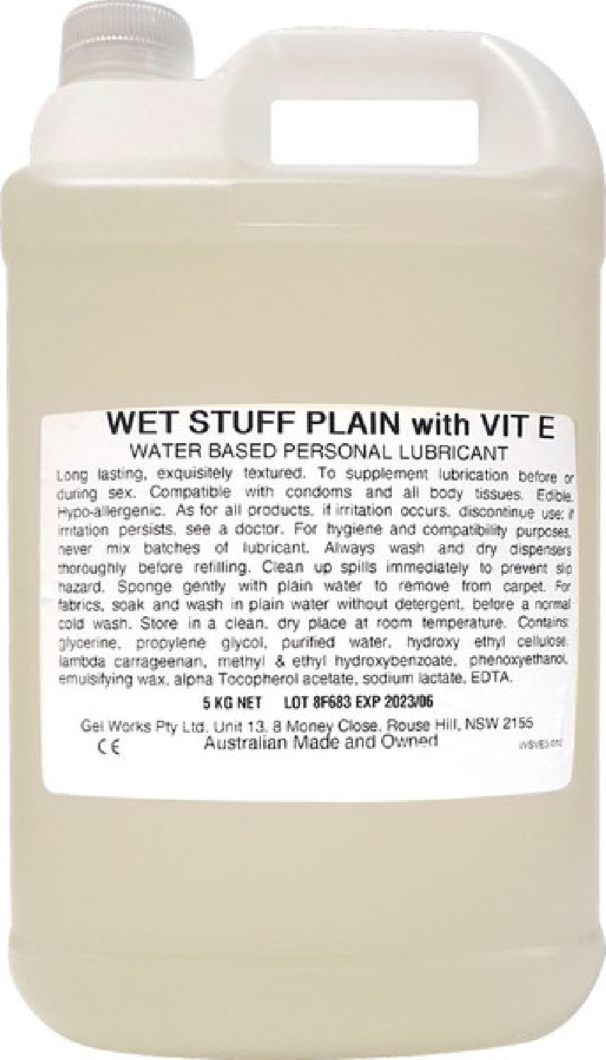 Wet Stuff Plain Enriched With Vitamin E – Water-Based Lubricant 5kg > Lube > Water Based