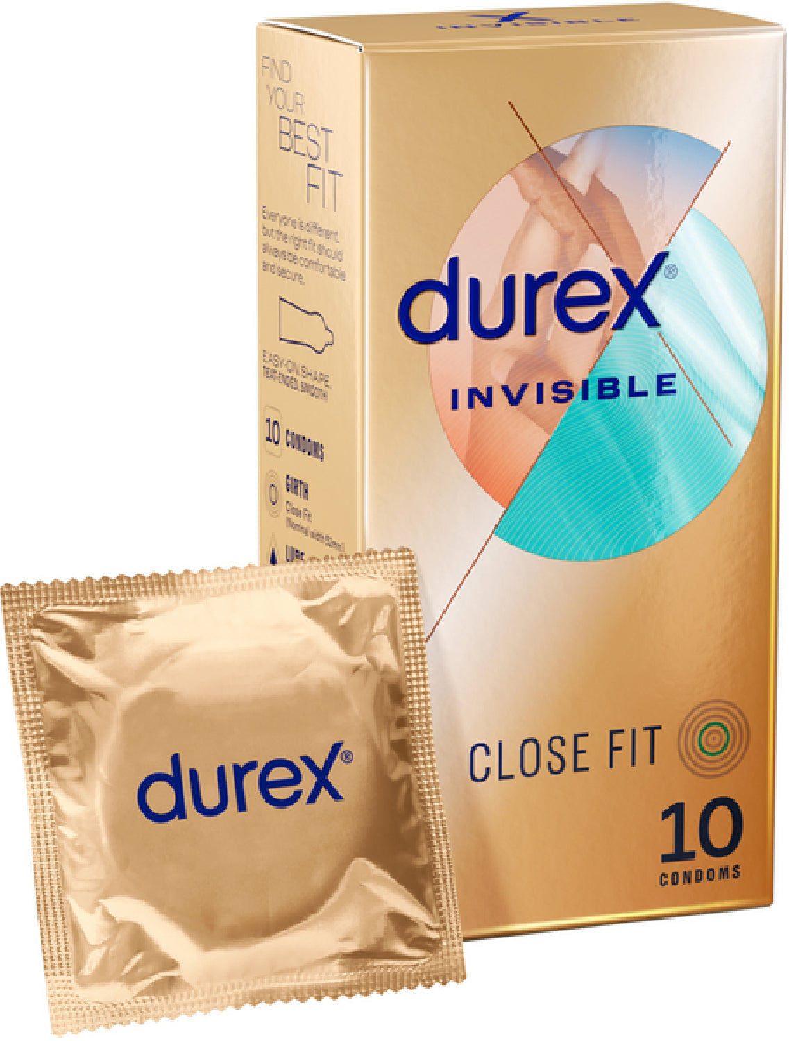 Durex Invisible Close Fit – Ultra-Thin Natural Rubber Latex Condoms 10 Pack > Essentials > Condoms