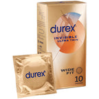 Durex Invisible Wide Fit – Extra Thin 57mm Latex Condom 10 Pack > Essentials > Condoms