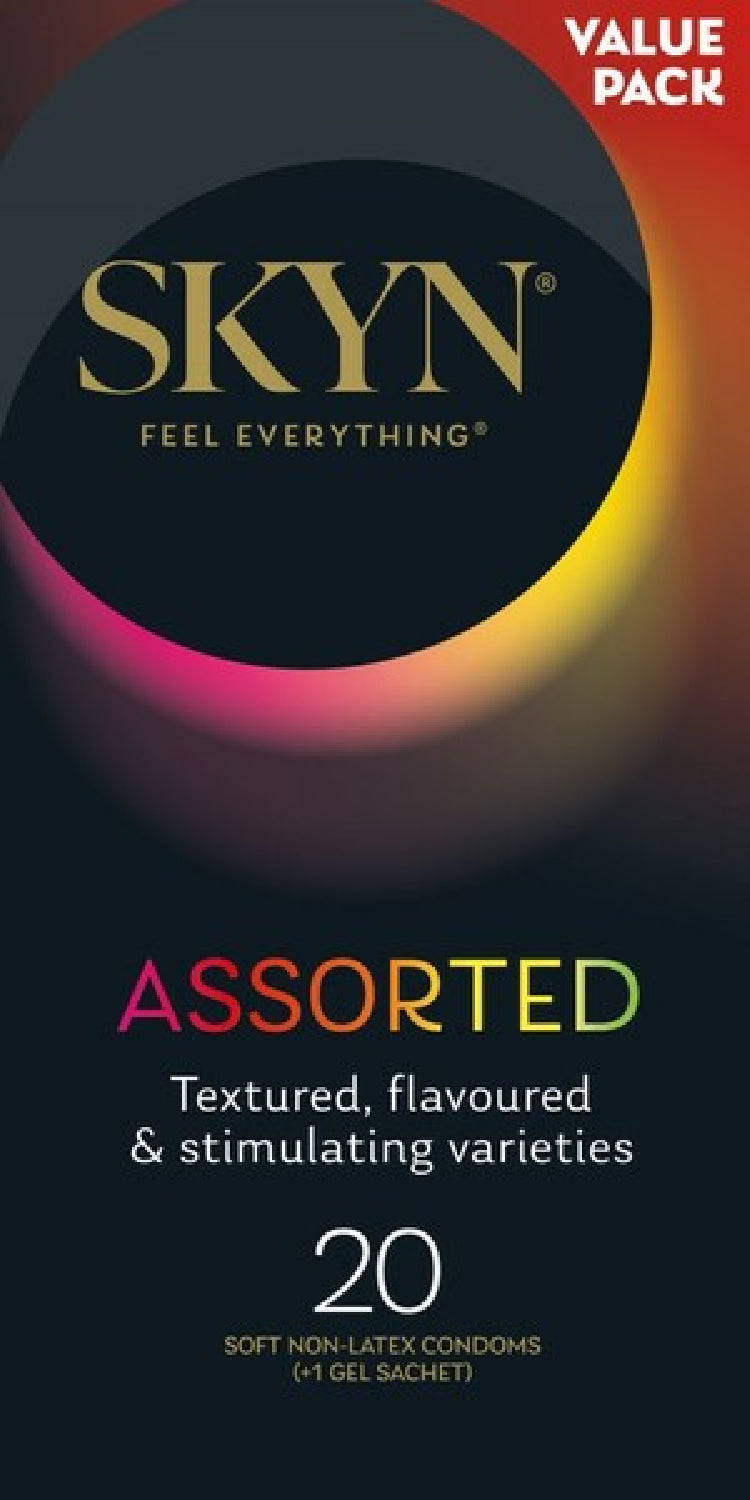 Skyn Assorted Experience – Textured Flavoured 20 Pack Condoms with non-Latex Skynfeel Material > Essentials > Condoms > Non-Latex