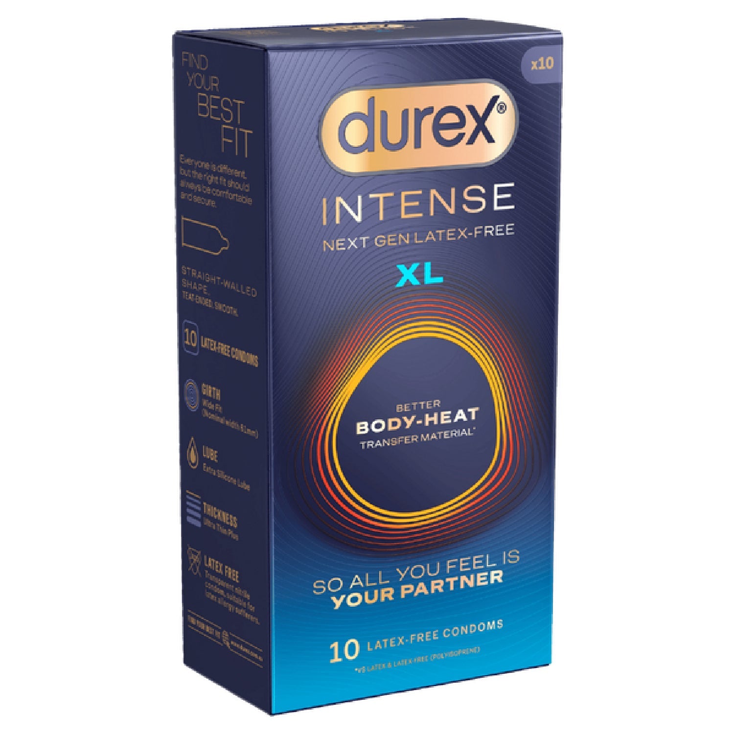Durex Intense XL – Premium Latex-Free Condom 10 Pack > Essentials > Condoms Main image