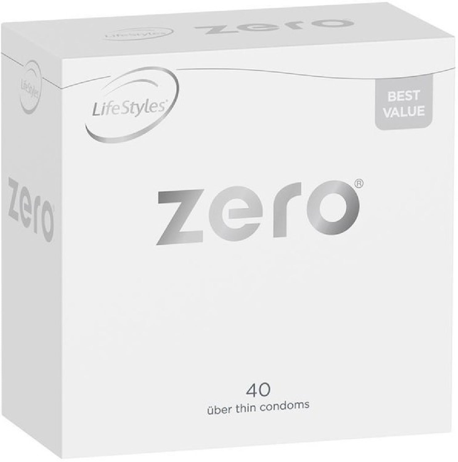 LifeStyles Zero – Ultra-Thin 52mm Latex Lubricated Condoms 40 Pack > Essentials > Condoms Main image