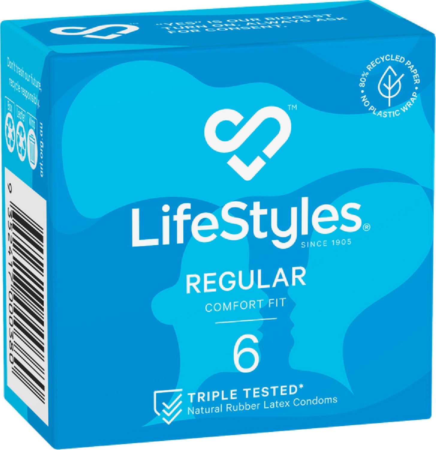 LifeStyles Regular Easy-Fit 54mm Nominal Width Latex Condoms 6 Pack > Essentials > Condoms