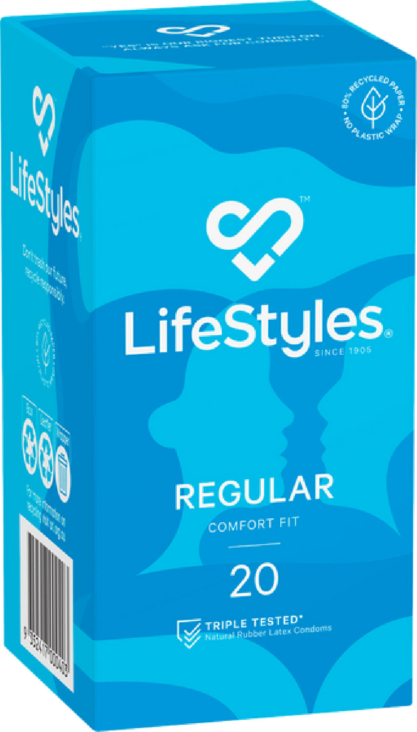 LifeStyles Regular Condoms – Protective 53mm Condom 20 Pack > Essentials > Condoms