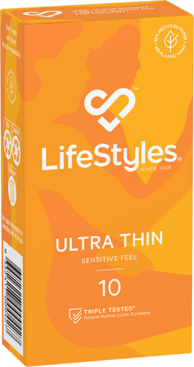 LifeStyles Ultra Thin Condoms – Micro-Thin 53mm Nominal Width Condoms 10 Pack > Essentials > Condoms