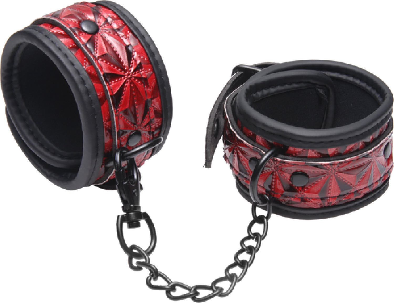 Crimson Tied Embossed Ankle Cuffs – Adjustable Bondage Accessories Secondary image