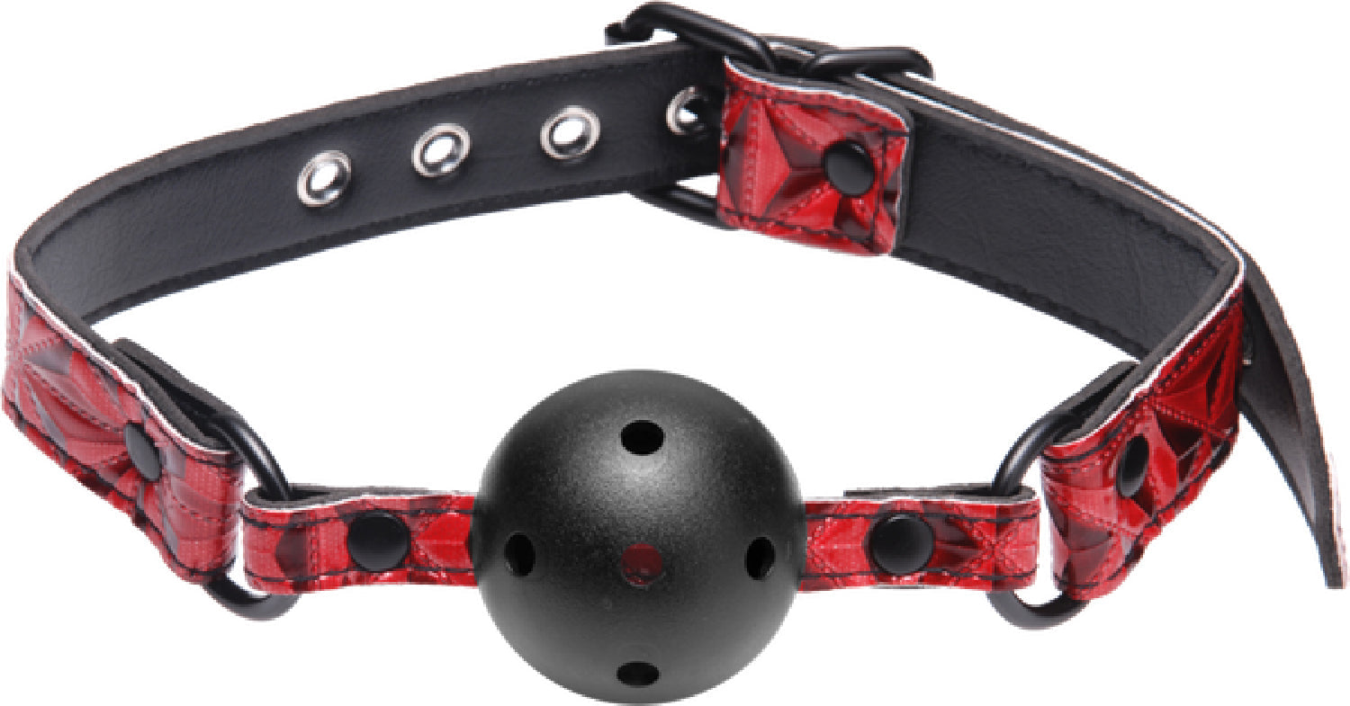 Crimson Tied Breathable Ball Gag – Perforated Comfortable Breathable Ball Gag > Bondage Gear > Gags and Bits
