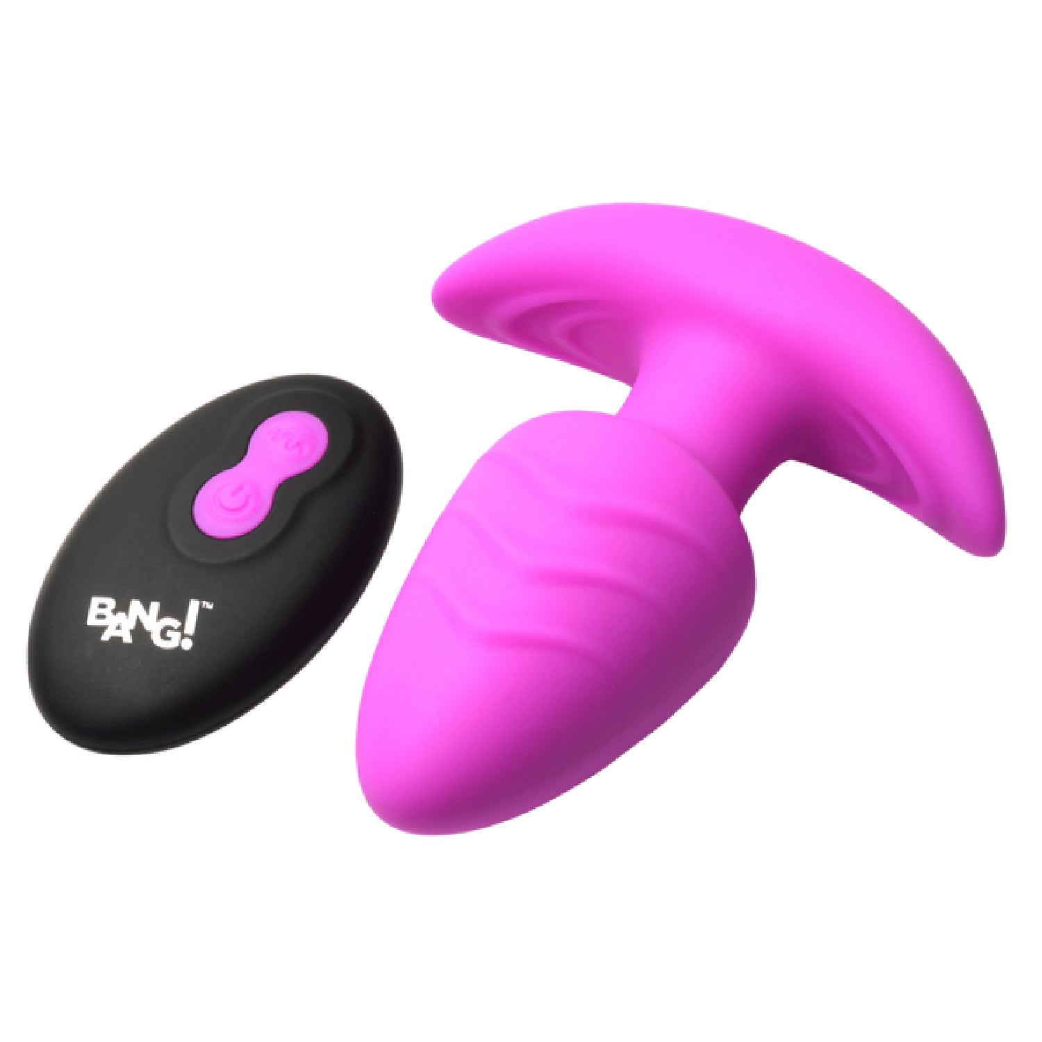 Rotating & Vibrating Silicone Butt Plug w/ Remote (Purple) > Anal Range > Vibrating Butt Plugs