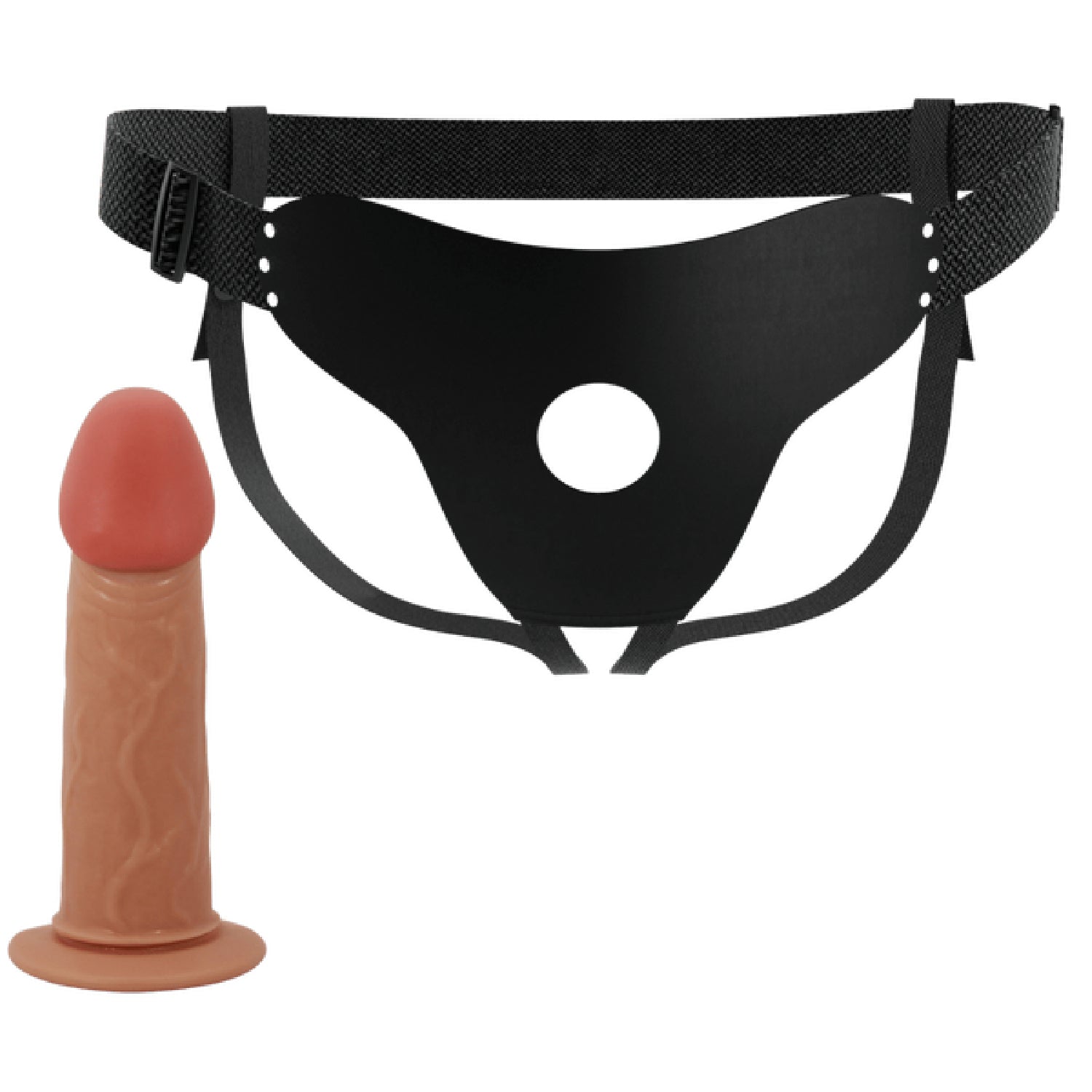 Stark Universal Strap-On Harness – Adjustable Strap-On Harness with Hollow Dildo 6.9 Inch > Dildos > Strap On Harnesses