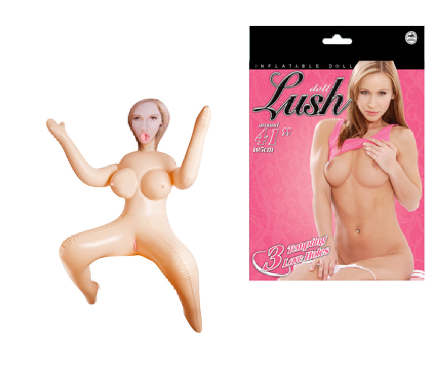 Lush Dolls Jessica S – Life-Size Inflatable Doll with Open Mouth and Perky Breasts > Sex Toys > Sex Dolls > Novelty Inflatables