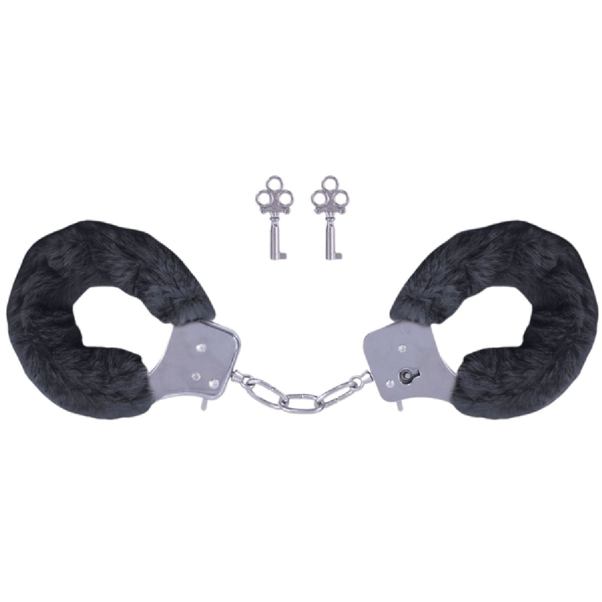 Furry Handcuffs – 7.4cm Chain Length Restraints Black > Bondage Gear > Handcuffs