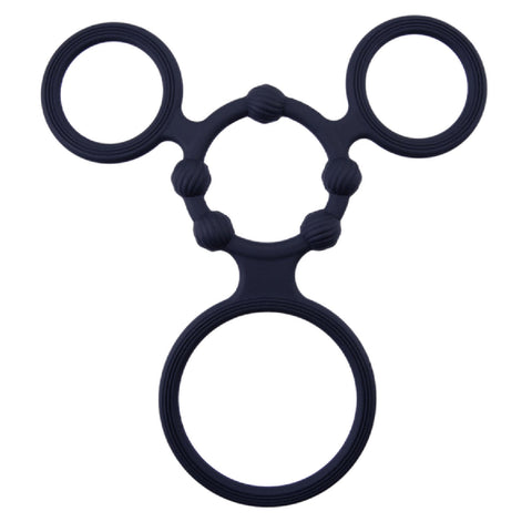 Triple Ring With Ball Stretcher – Stretchy Durable Silicone Ball Stretcher > Sex Toys For Men > Ball Stretchers