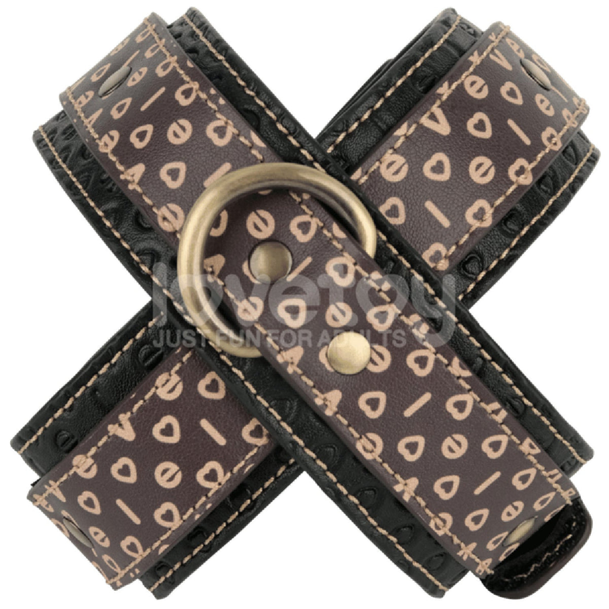 Rebellion Reign Crossed Handcuffs – Premium PU Wrist Cuffs with Velcro Closure > Bondage Gear > Restraints