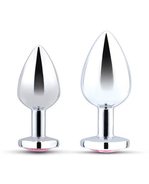 b-Vibe Jewel Heart Metal Butt Plug Training Set (Small 7.1cm & Large 8.1cm insertable) > Anal Range > Jewel Butt Plugs