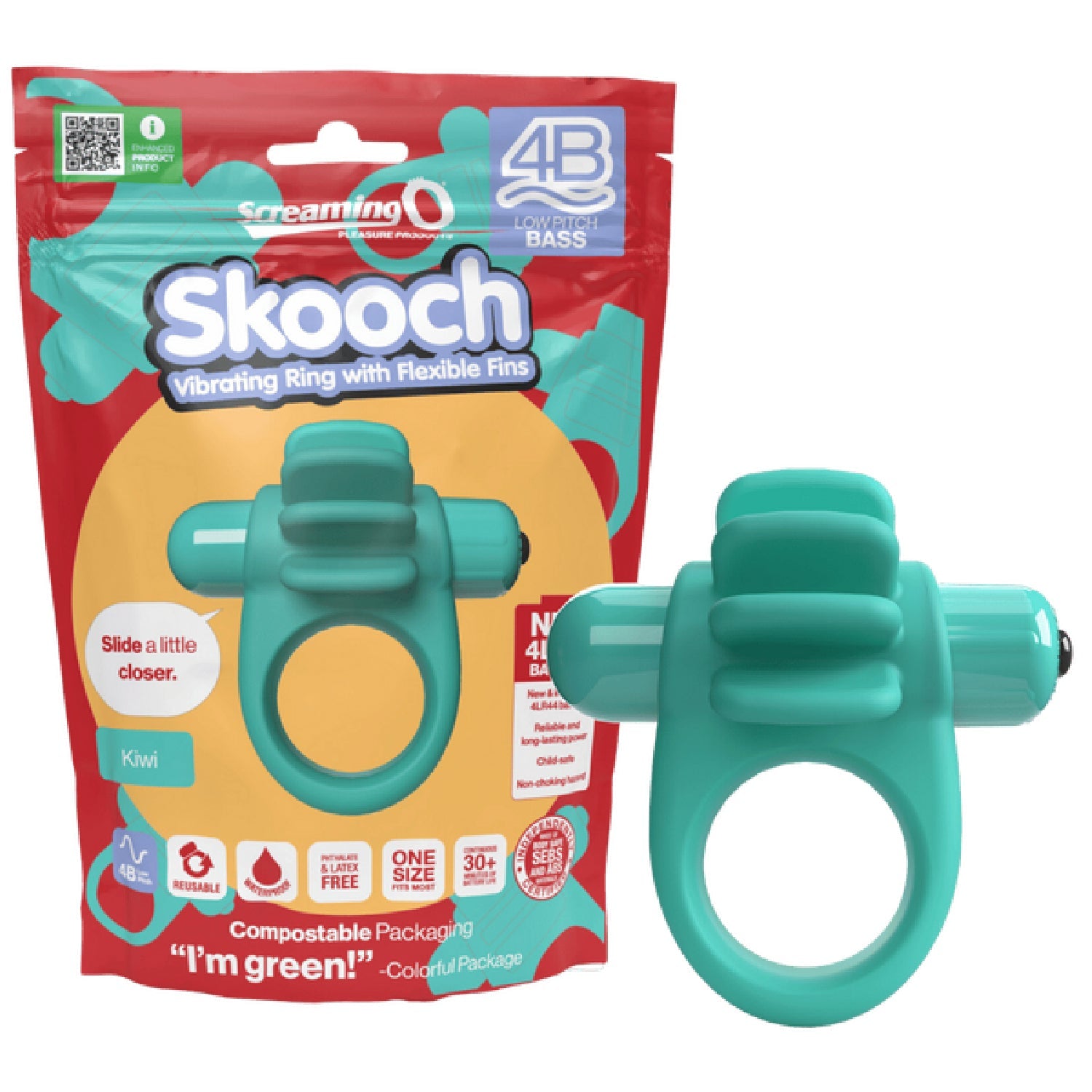 Skooch 4B Low Pitch Bass (Kiwi | Strawberry) > Sex Toys > Couples Toys