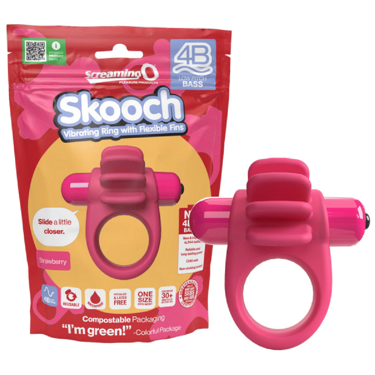 Skooch 4B Low Pitch Bass (Kiwi | Strawberry) > Sex Toys > Couples Toys