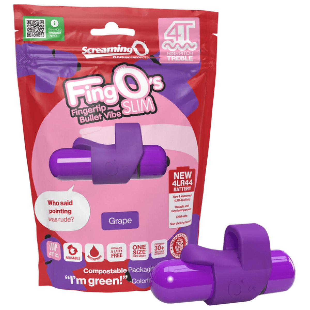 FingO Slim 4T – Waterproof Compact Finger Vibrator with High Pitch Treble Vibrations > Vibrators > Finger Vibrators
