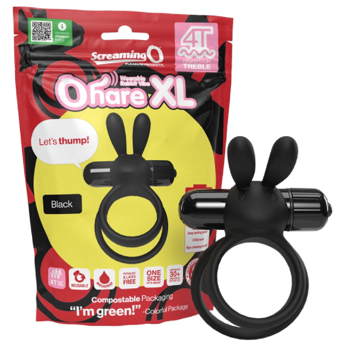 Screaming O Ohare 4T – Body-Safe Silicone Double Ring Vibrator with Clitoral and Perineal Stimulation > Sex Toys > Couples Toys