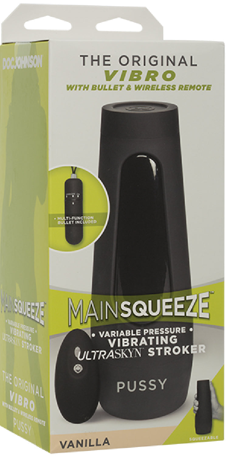 Doc Johnson Main Squeeze Original Vibro – Wireless Remote-Controlled Vibrating Masturbator > Sex Toys For Men > Masturbators > Vibrating Main image
