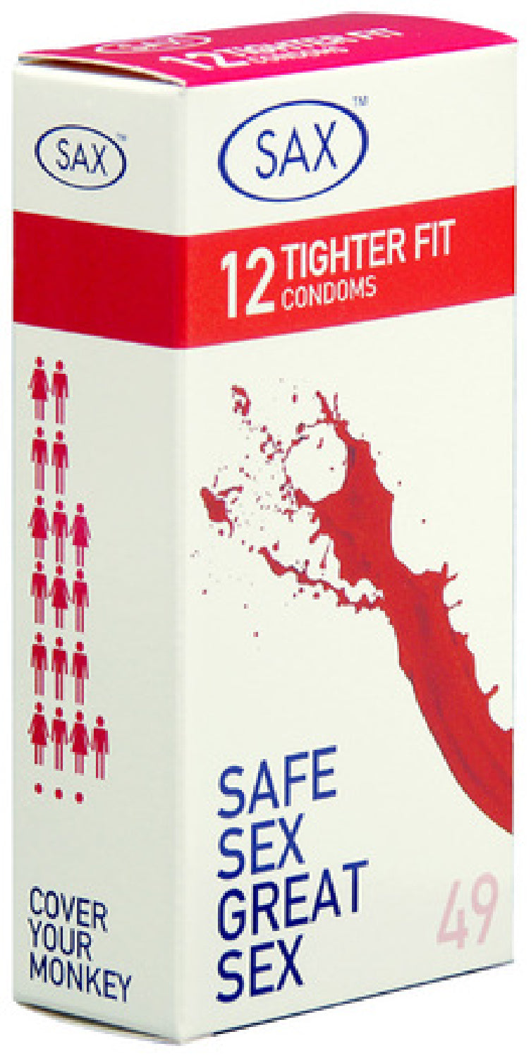 Sax Tighter Fit 12 Pack – Small Size 49mm Nominal Width Latex Condoms > Essentials > Condoms