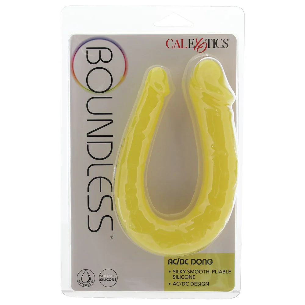Boundless AC/DC Dong Yellow 13.5 Inch Silicone Double Dong with Satin Finish > Dildos > Double Dildos