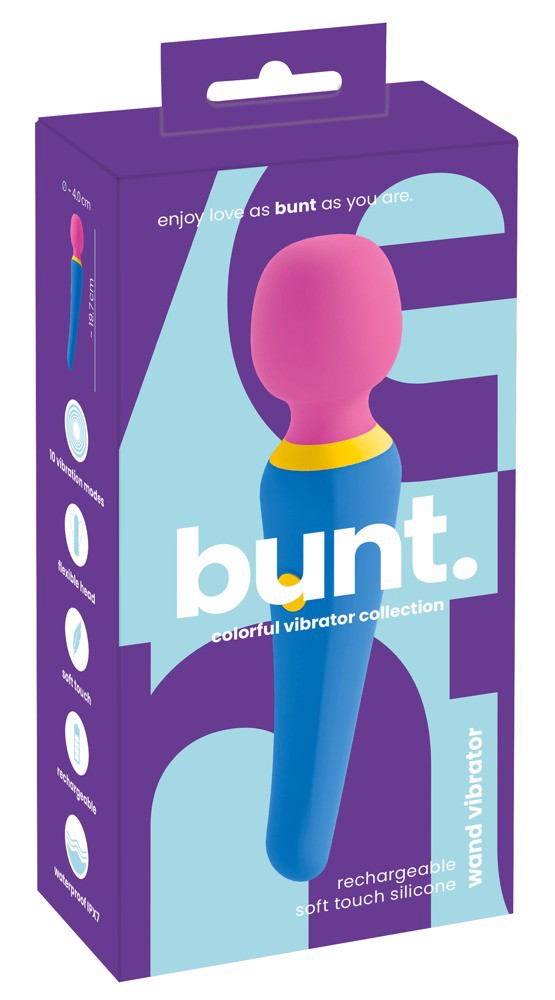 Bunt Wand Vibrator Compact 19.7 cm Colorful Waterproof with 10 Vibration Modes > Sex Toys > Massage Wands