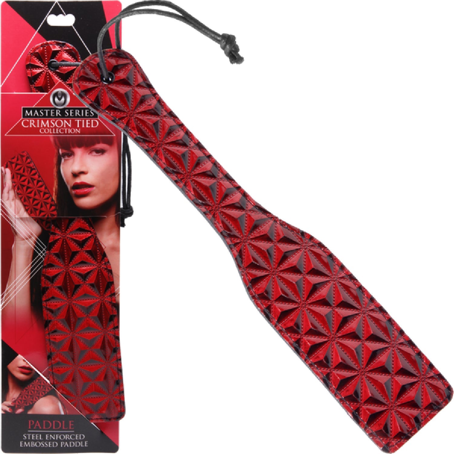 Crimson Tied Steel Enforced Spanking Paddle – Stiff Faux Leather Paddle > Bondage Gear > Paddles