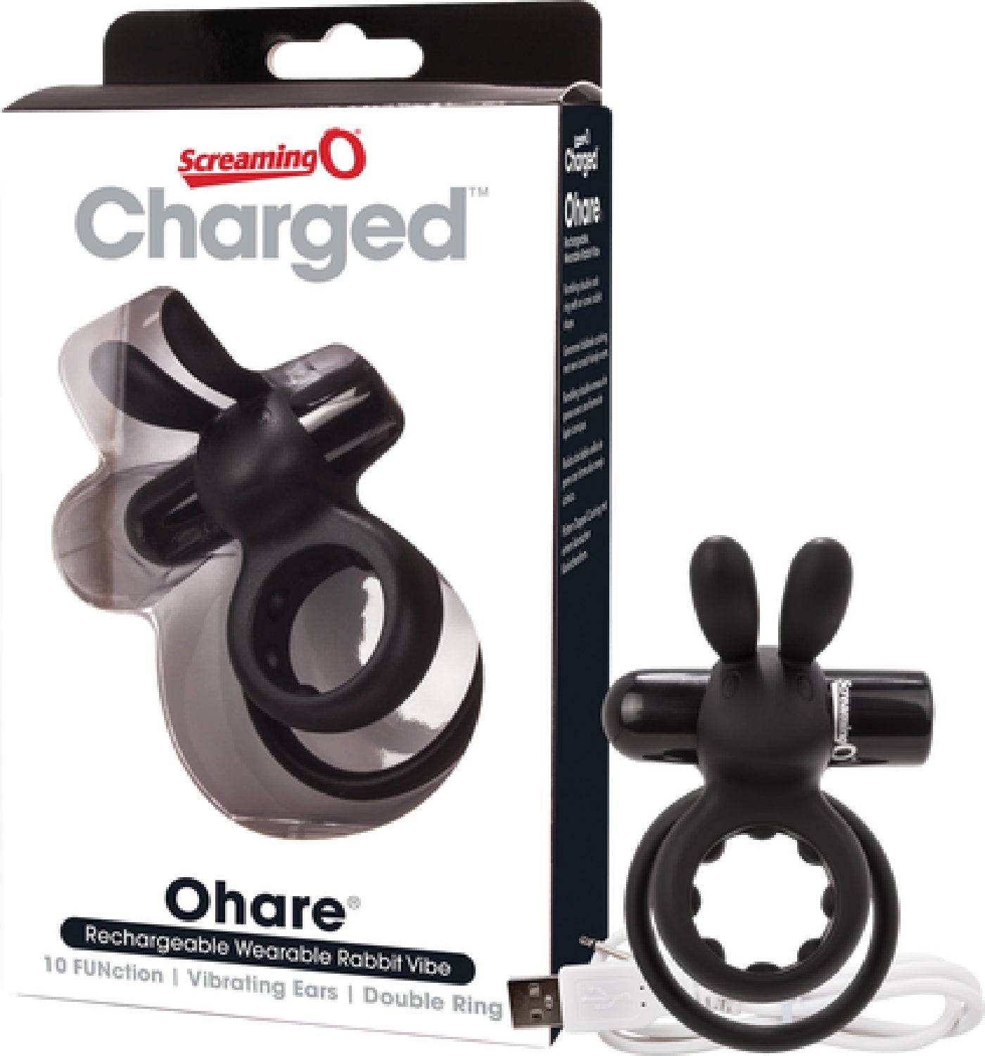 Charged Ohare – Rechargeable Double Cock Ring Rabbit Vibrator > Sex Toys > Couples Toys