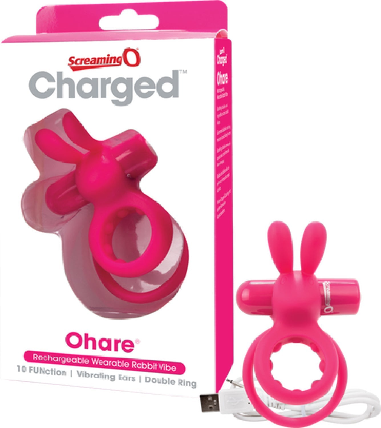 Charged Ohare – Rechargeable Double Cock Ring Rabbit Vibrator > Sex Toys > Couples Toys