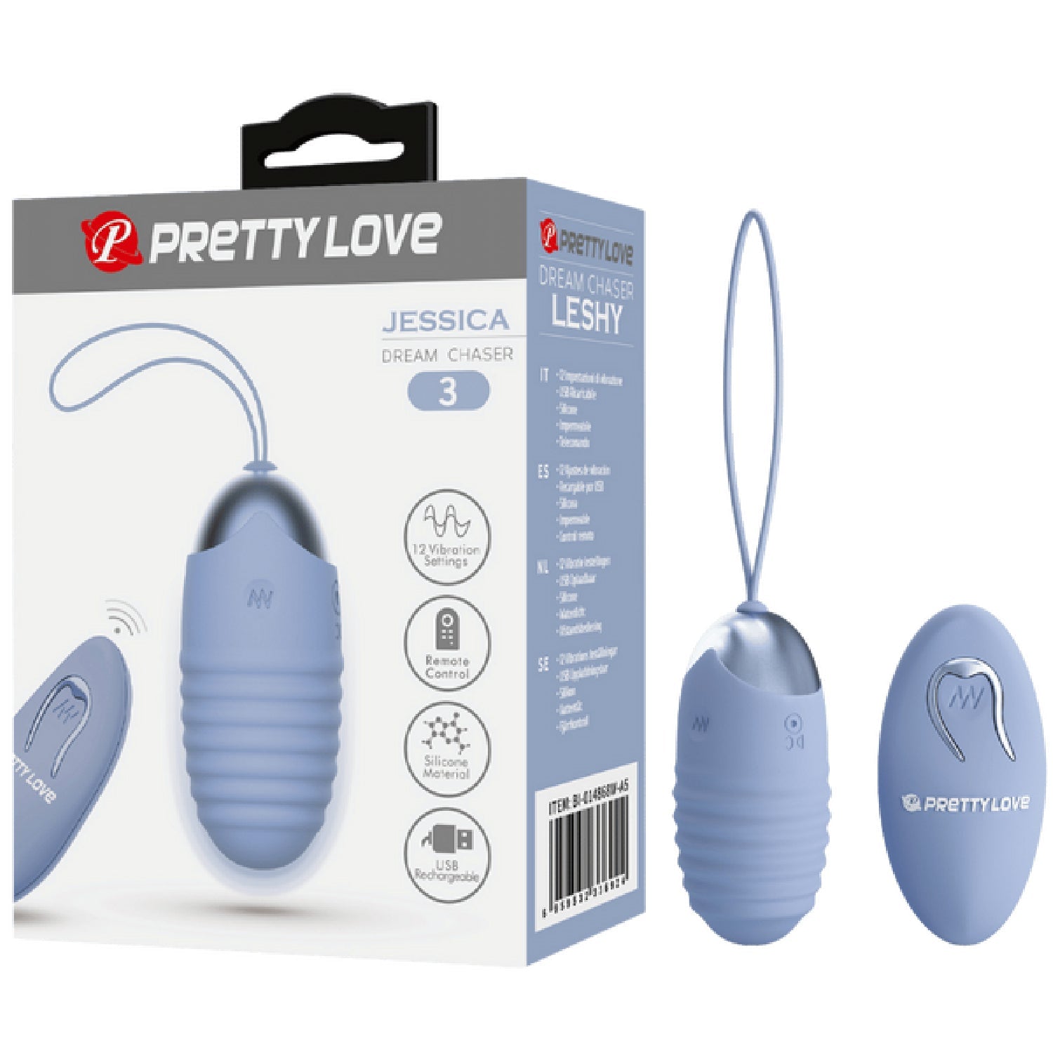 Rechargeable Jessica – Multi-Speed Remote-Controlled Silicone Egg Vibrator with 12 Vibration Settings Blue > Sex Toys For Ladies > Vibrating Eggs