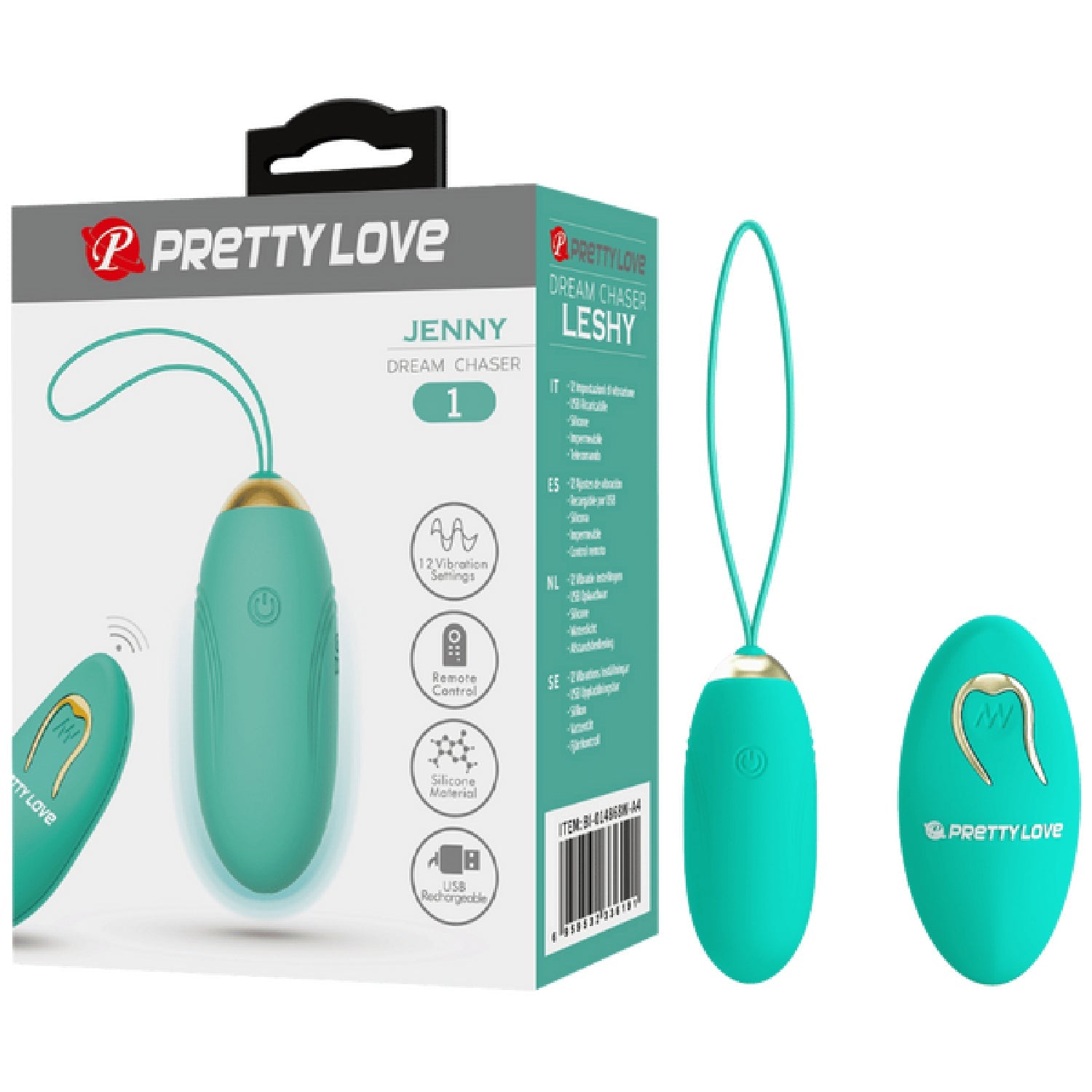 Rechargeable Jenny – Multi-Speed Remote-Controlled Egg Vibrator with 12 Vibration Settings Seafoam > Sex Toys For Ladies > Vibrating Eggs