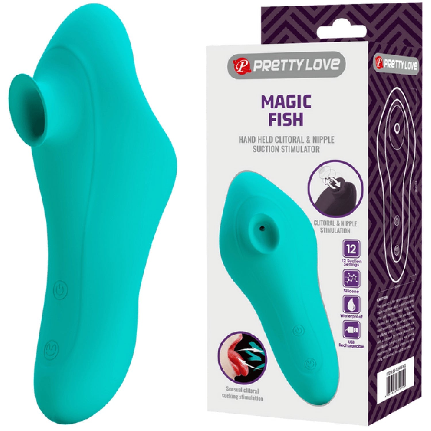Pretty Love Magic Fish – Rechargeable Silicone 12 Function Clitoral Suction Stimulator Secondary image