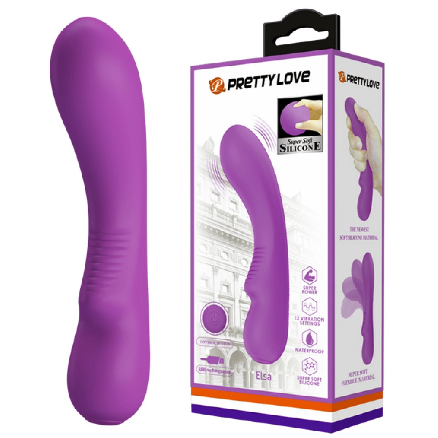 Elsa – Rechargeable Vibrator with 12 Vibration Functions, Smart Memory, and Soft Silicone Material Secondary image