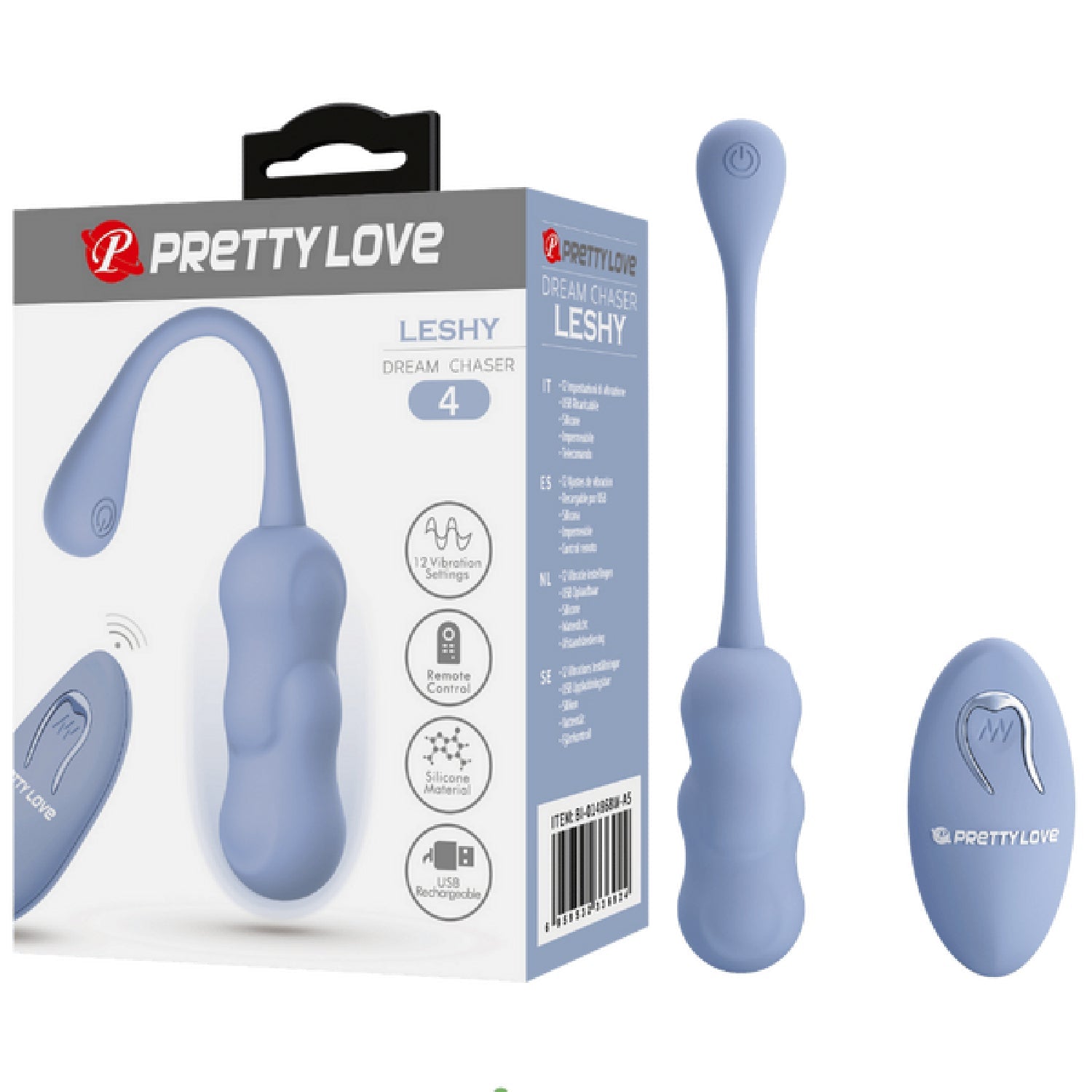 Leshy 4 Dream Chaser Rechargeable Silicone Vibrating Remote Egg Blue > Sex Toys For Ladies > Vibrating Eggs