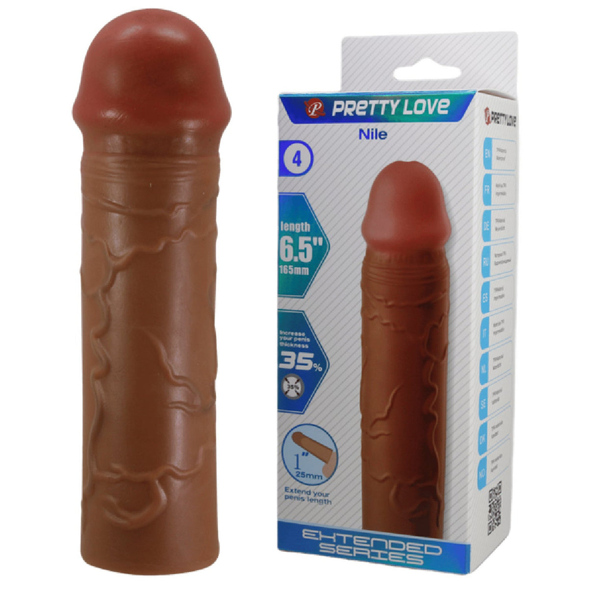 Nile 6.5 Inch Realistic Penis Sleeve – Lifelike Material Extending Sleeve > Sex Toys For Men > Penis Sleeves