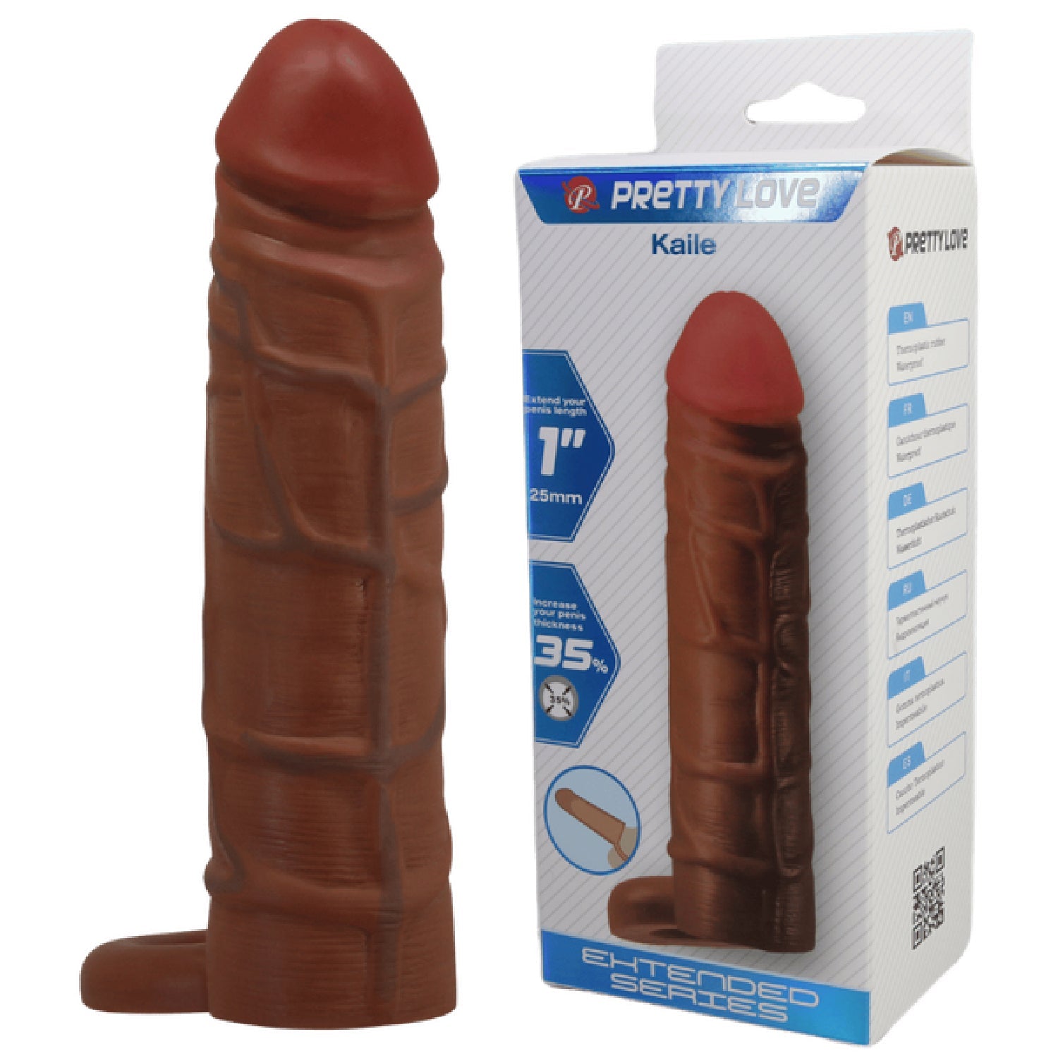 Kaile 7 Inch Stretchy Shaft Cock Sleeve With Ball Ring Penis Sheath > Sex Toys For Men > Penis Sleeves Main image