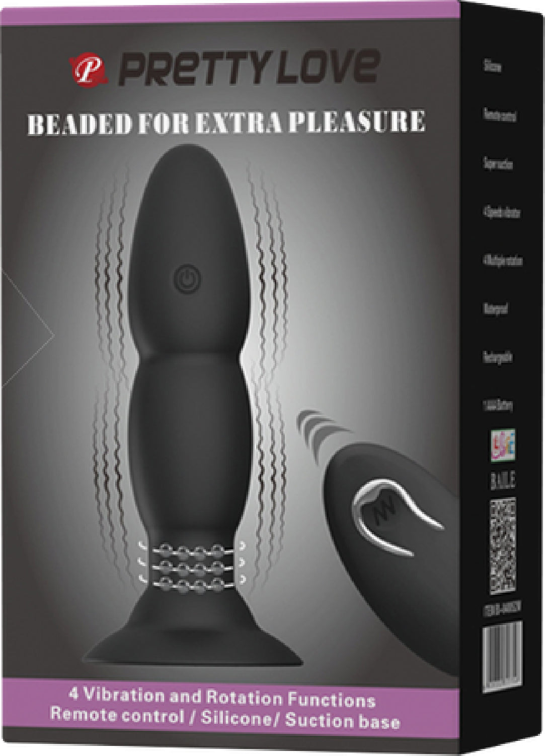 Pretty Love Beaded Remote-Controlled Butt Plug – Silicone Vibrating and Rotating Anal Toy > Anal Range > Vibrating Butt Plugs