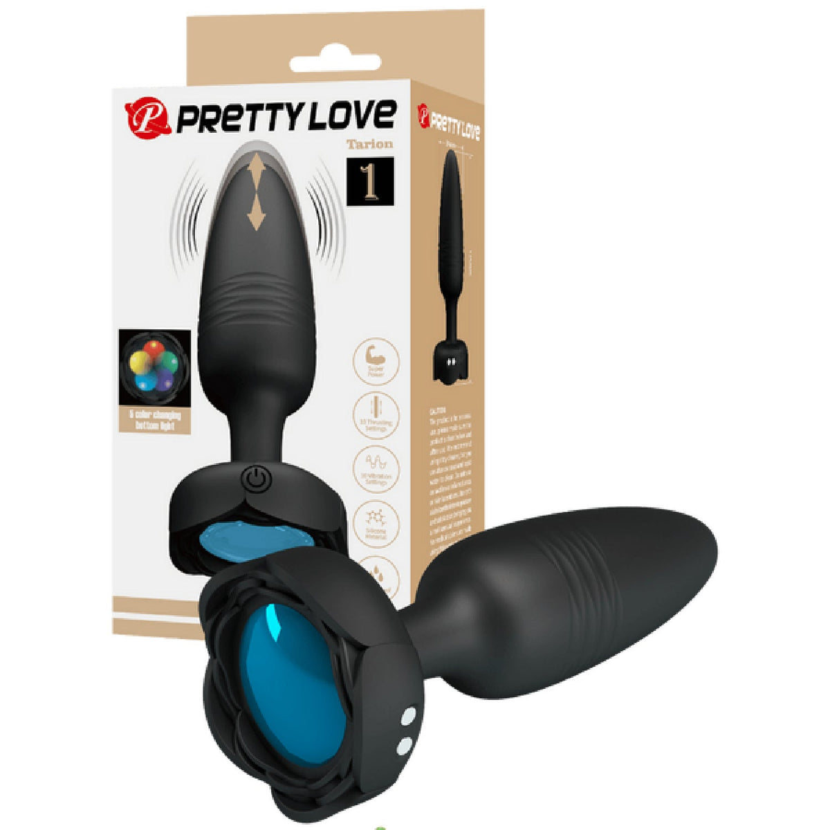 Tarion Light-Up Rechargeable Butt Plug – LED Flashing Silicone Butt Plug > Anal Range > Vibrating Butt Plugs