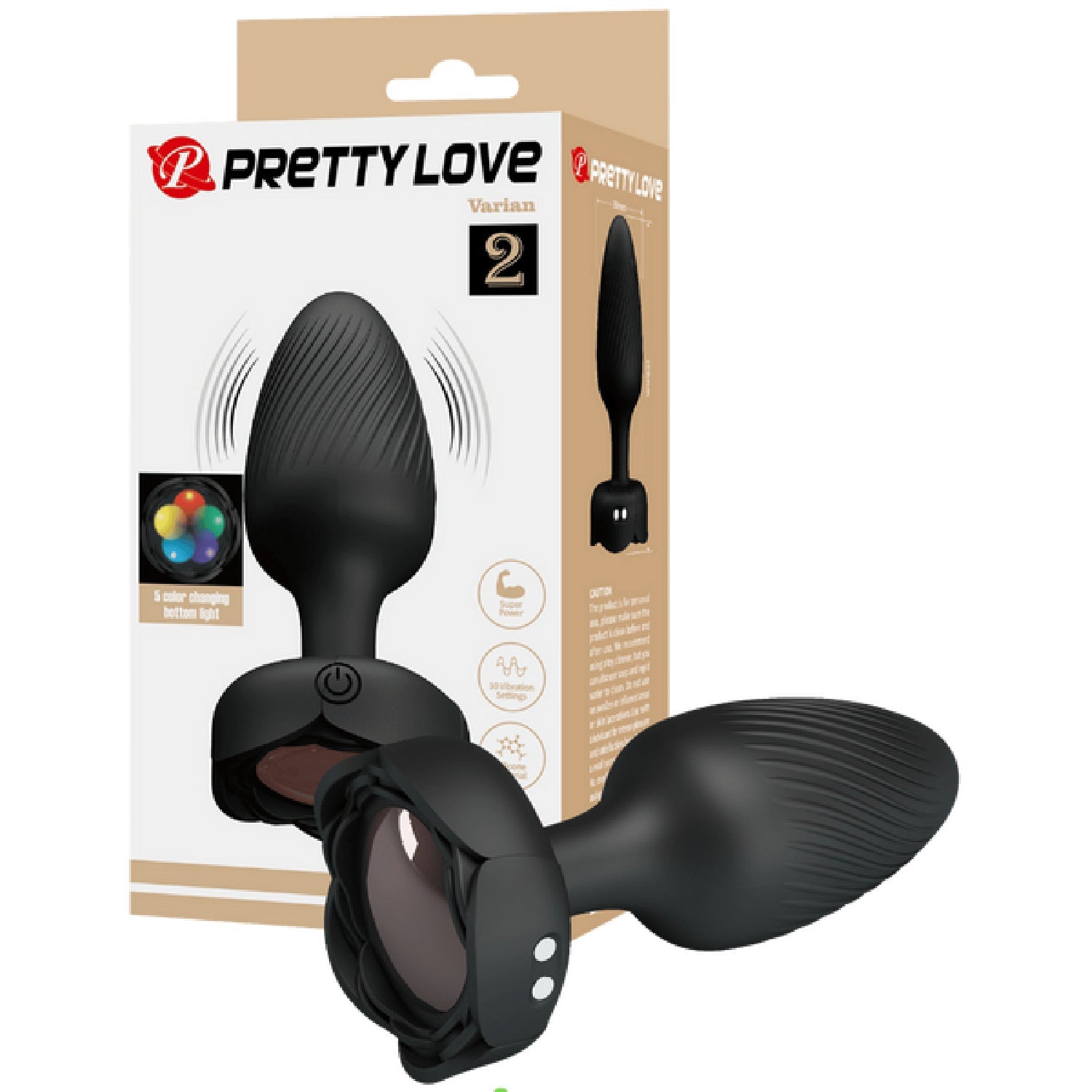 Varian Light-Up Rechargeable Butt Plug – LED Flashing Silicone Butt Plug > Anal Range > Vibrating Butt Plugs