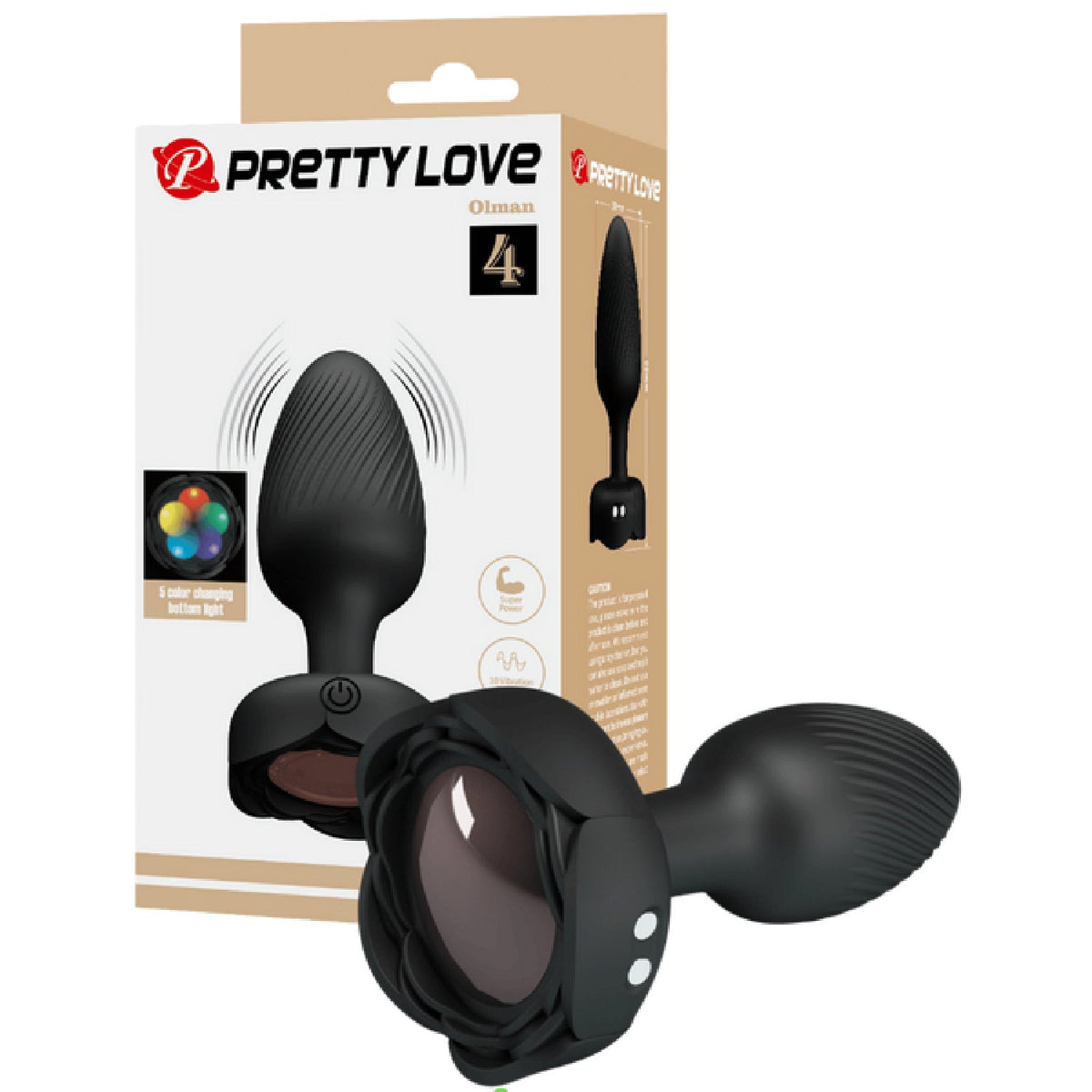 Varian Light-Up Rechargeable Butt Plug – LED Flashing Silicone Butt Plug > Anal Range > Vibrating Butt Plugs