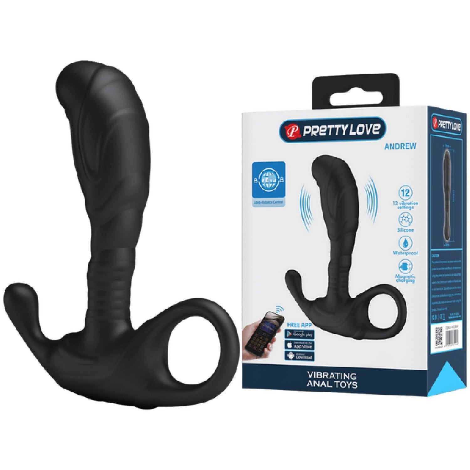 Andrew Prostate Probe – App-Controlled, 12-Mode, Wearable With Retrieval Tail Prostate Vibrator Secondary image