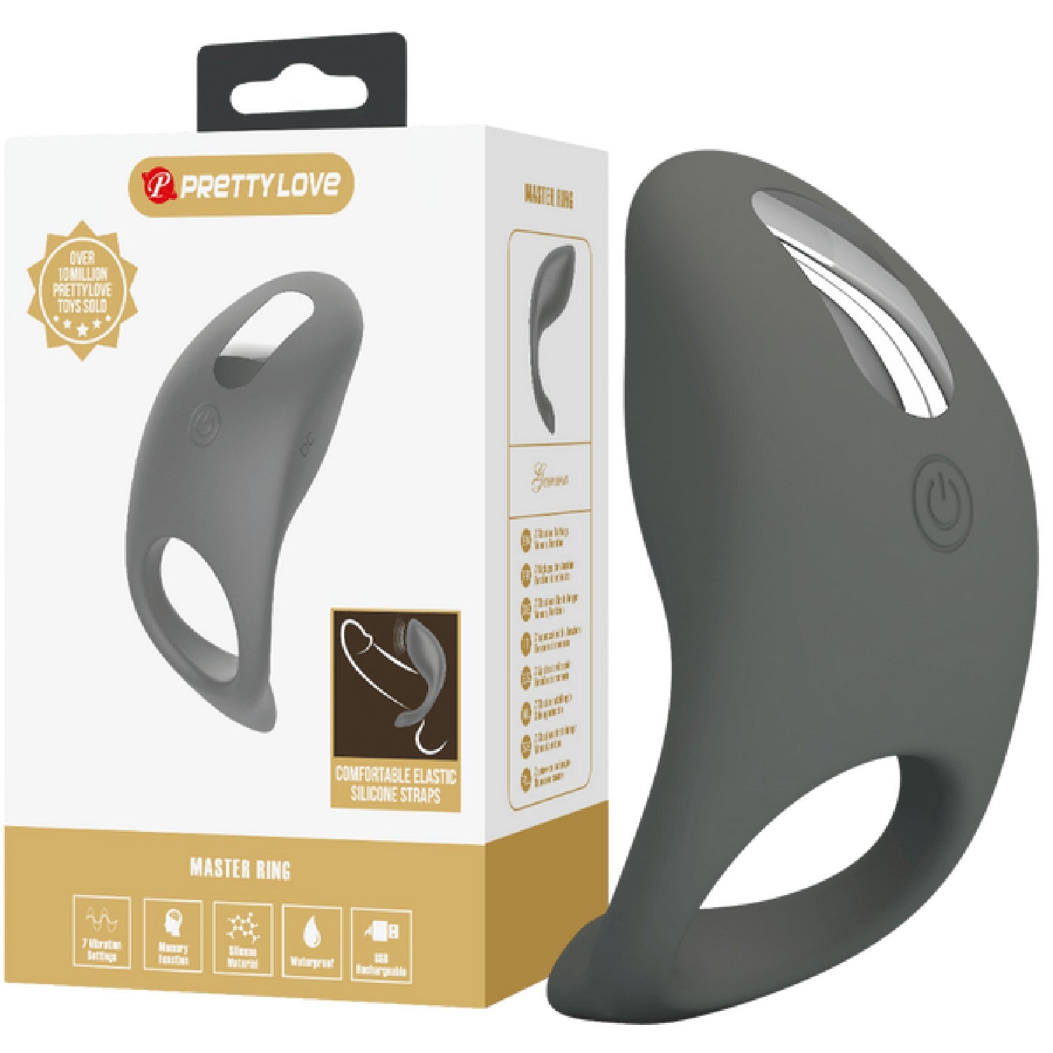 Gemma Rechargeable Silicone Cock Ring – Stretchable Smooth Cock Ring > Cock Ring > Vibrating Main image