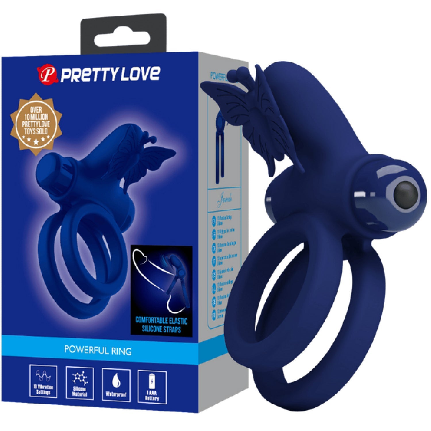 Pretty Love 10 Function – Soft Silicone Vibrating Butterfly Cock Ring > Sex Toys > Couples Toys