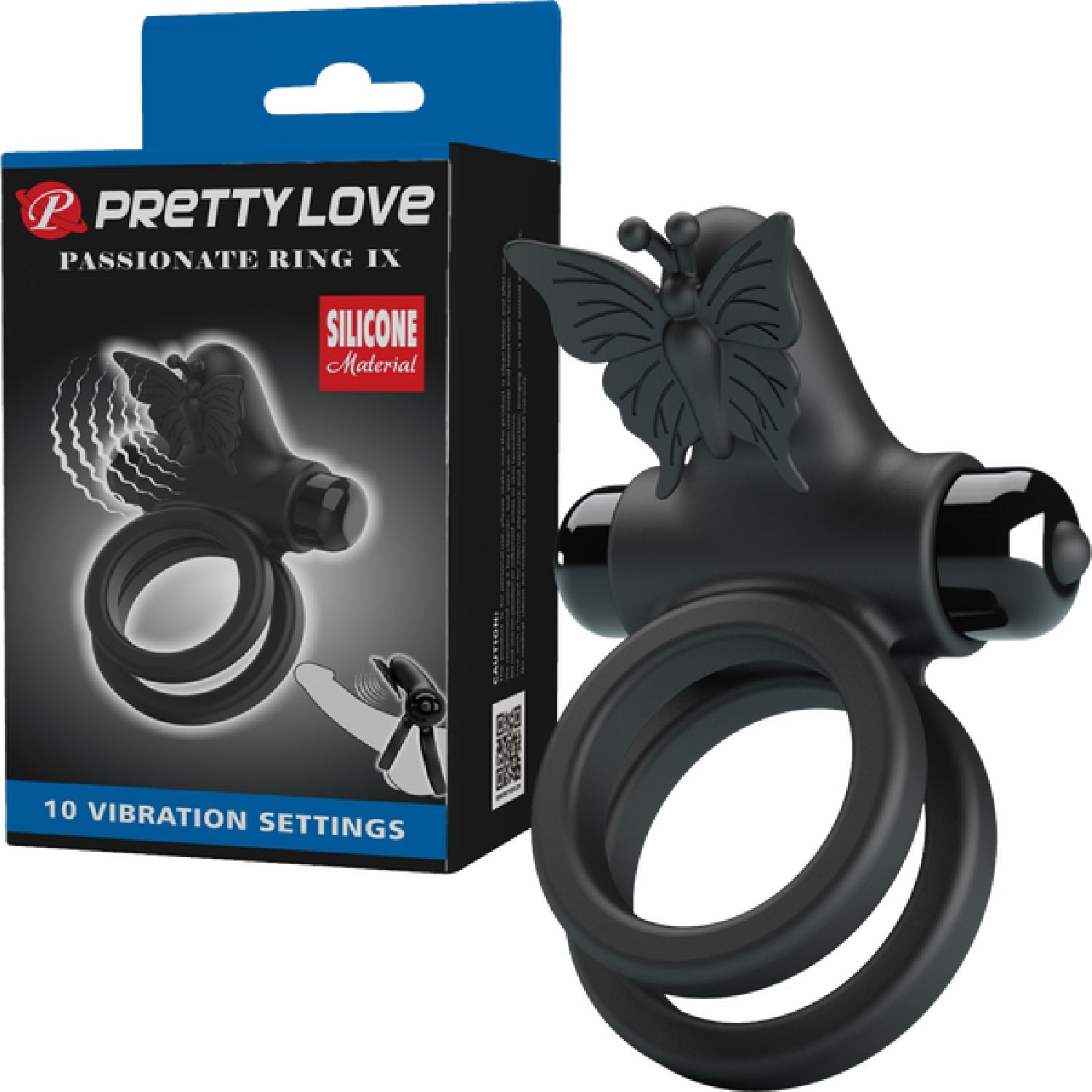 Pretty Love Passionate Ring IX – 10 Function Silicone Vibrating Cock Ring > Sex Toys > Couples Toys
